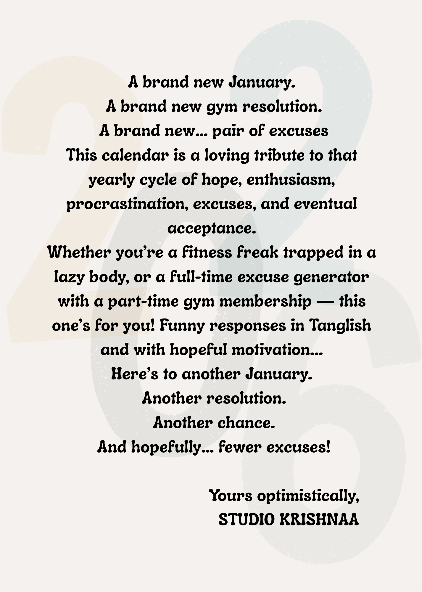Funny Gym Resolution Desktop Calendar A5 Minimalist White Spiral Bound Portrait Desk Calendar with Humorous Friend Dialogues