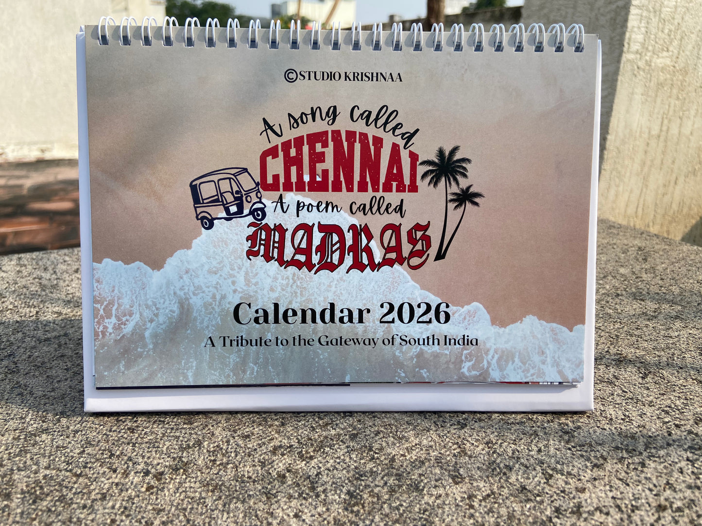A5 Desktop Calendar 2026 - A song called Chennai, A poem called Madras