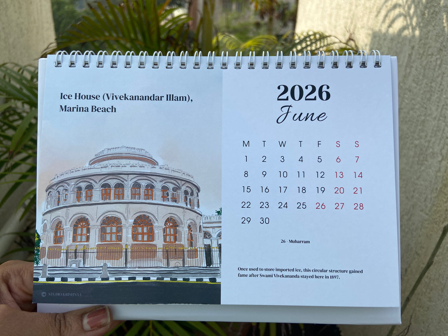 A5 Desktop Calendar 2026 - A song called Chennai, A poem called Madras