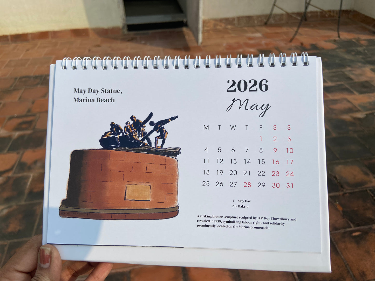 A5 Desktop Calendar 2026 - A song called Chennai, A poem called Madras