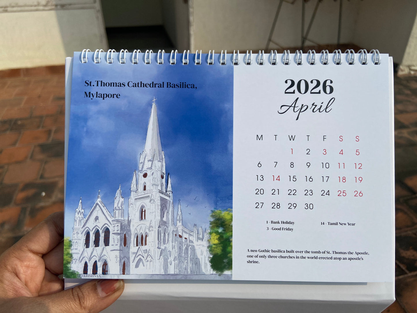 A5 Desktop Calendar 2026 - A song called Chennai, A poem called Madras
